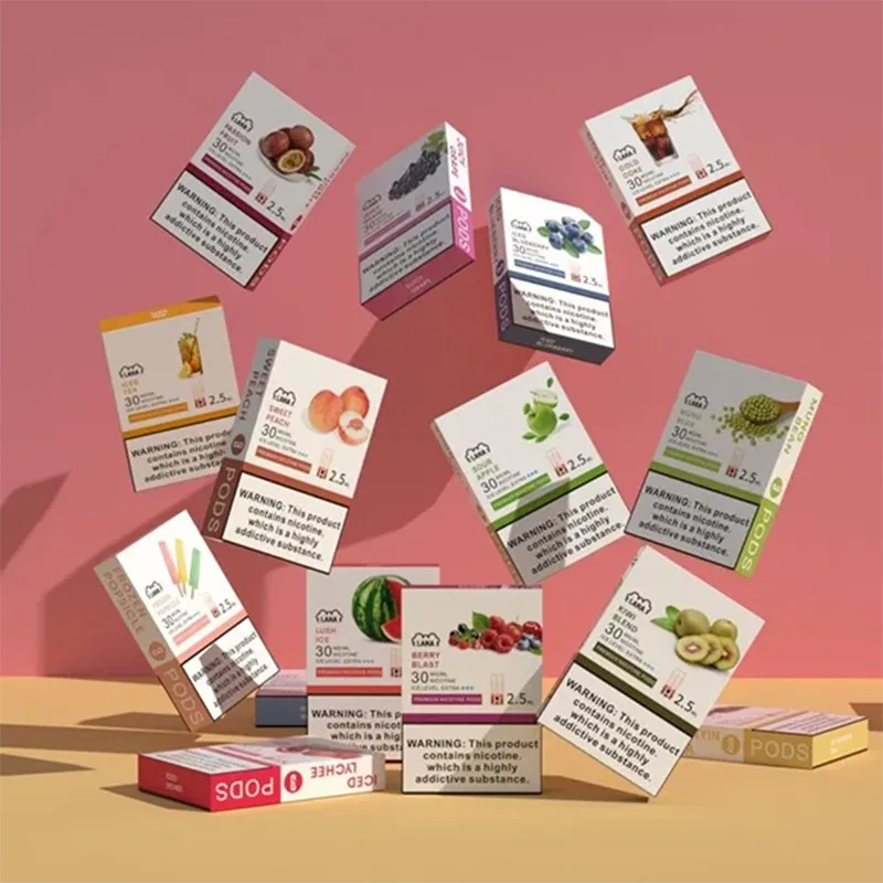 在一個場景中展示了多種LANA煙彈口味